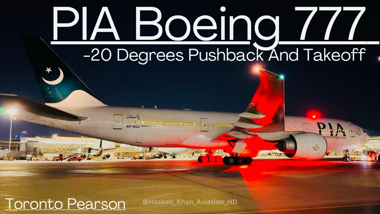 -20 Freezing GE90 ENGINE START! PIA Boeing 777 Takeoff From Toronto #pakistan #pia #piatoronto #yyz