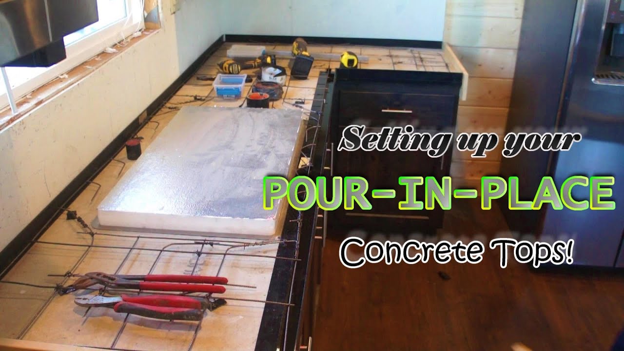 DIY POUR in PLACE concrete countertops