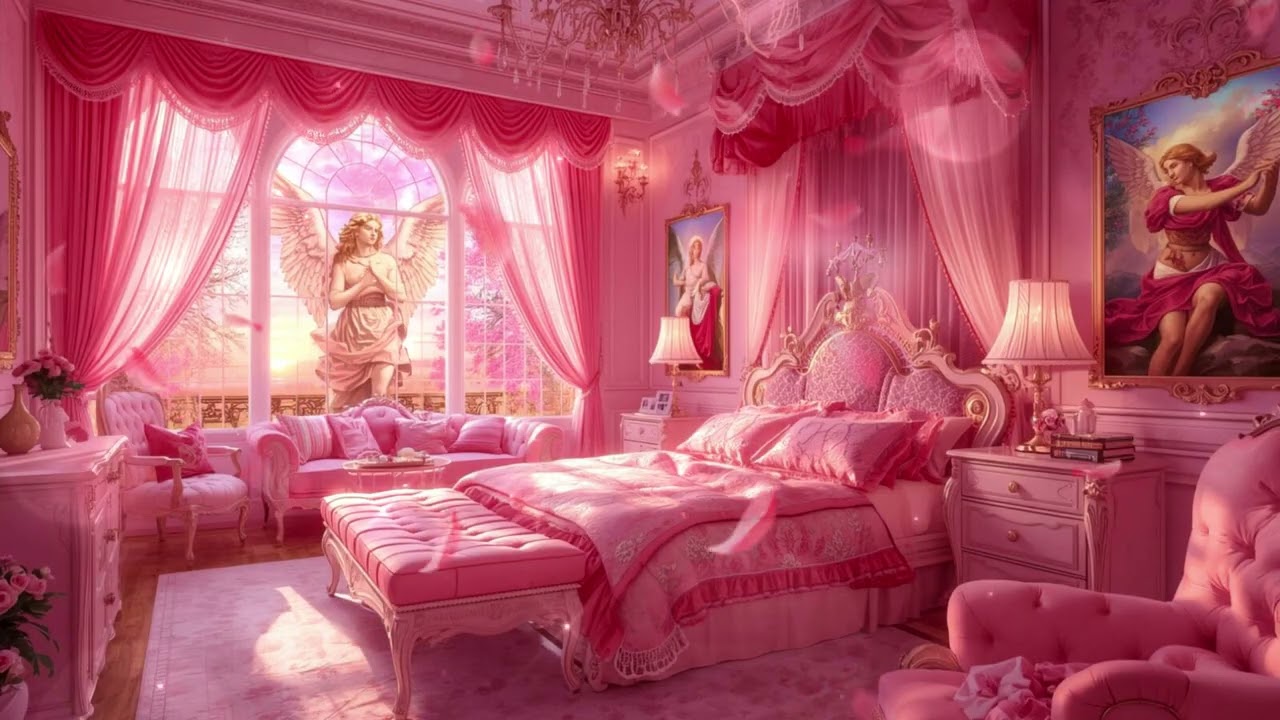 Pink Angelic Rococo Bedroom | Heavenly Pink Ambience | Soft Dream Music