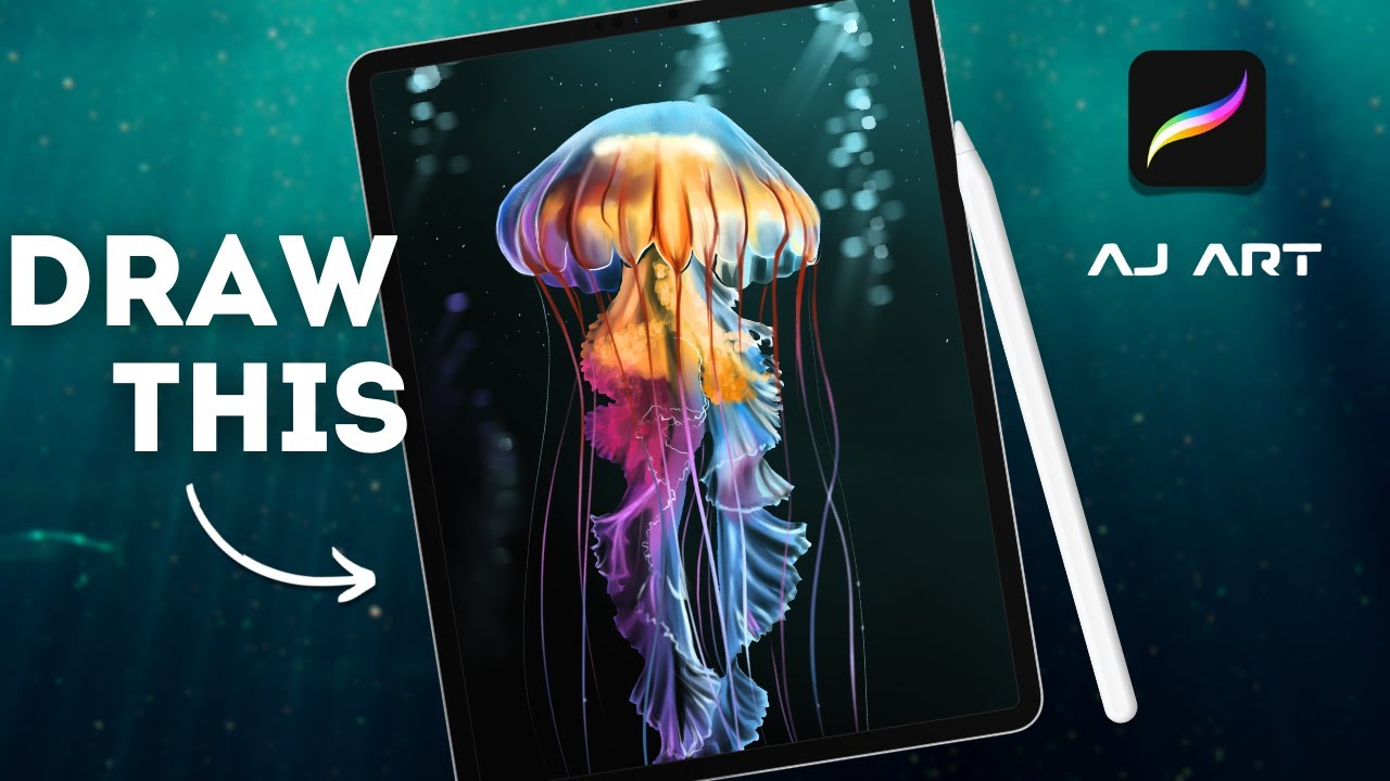 Procreate Digital Art Tutorial | Draw Realistic Jellyfish on iPad