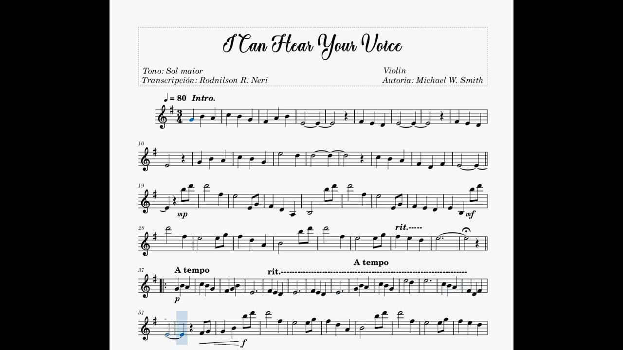 I Can Hear Your Voice - Michael W. Smith - Partitura