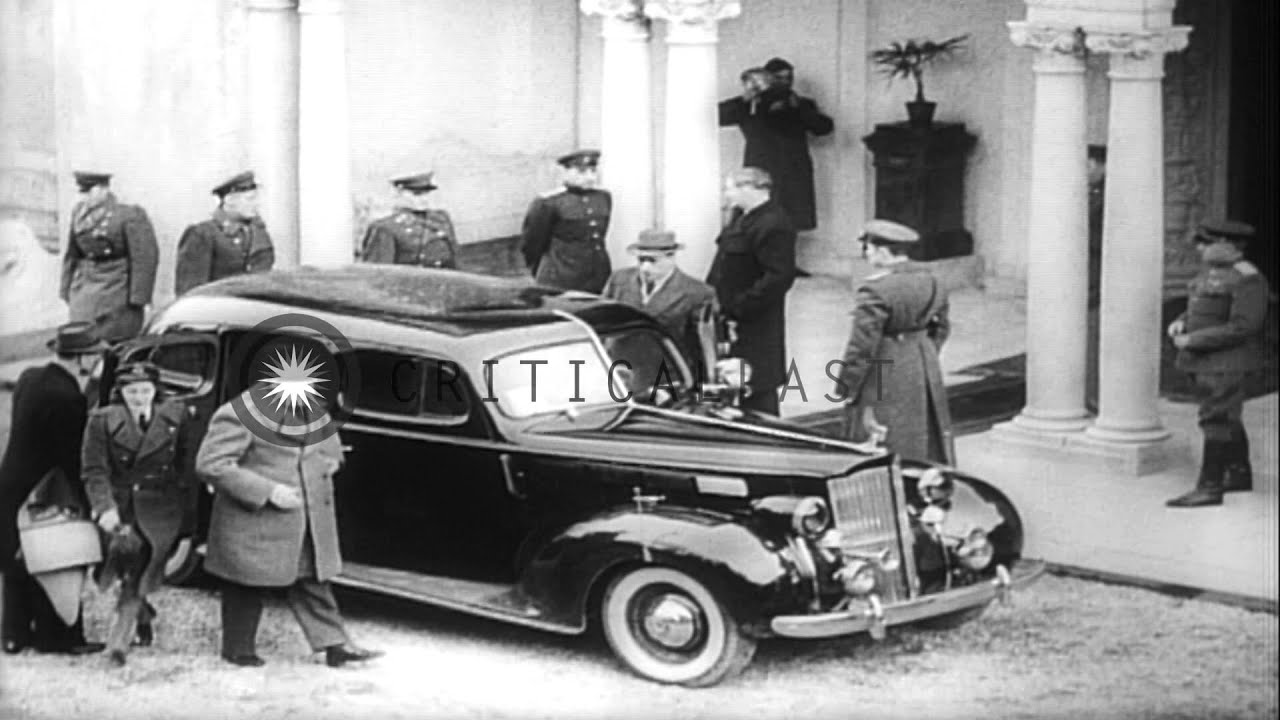 Winston Churchill, President Franklin Roosevelt and Marshal Joseph Stalin meet at...HD Stock Footage