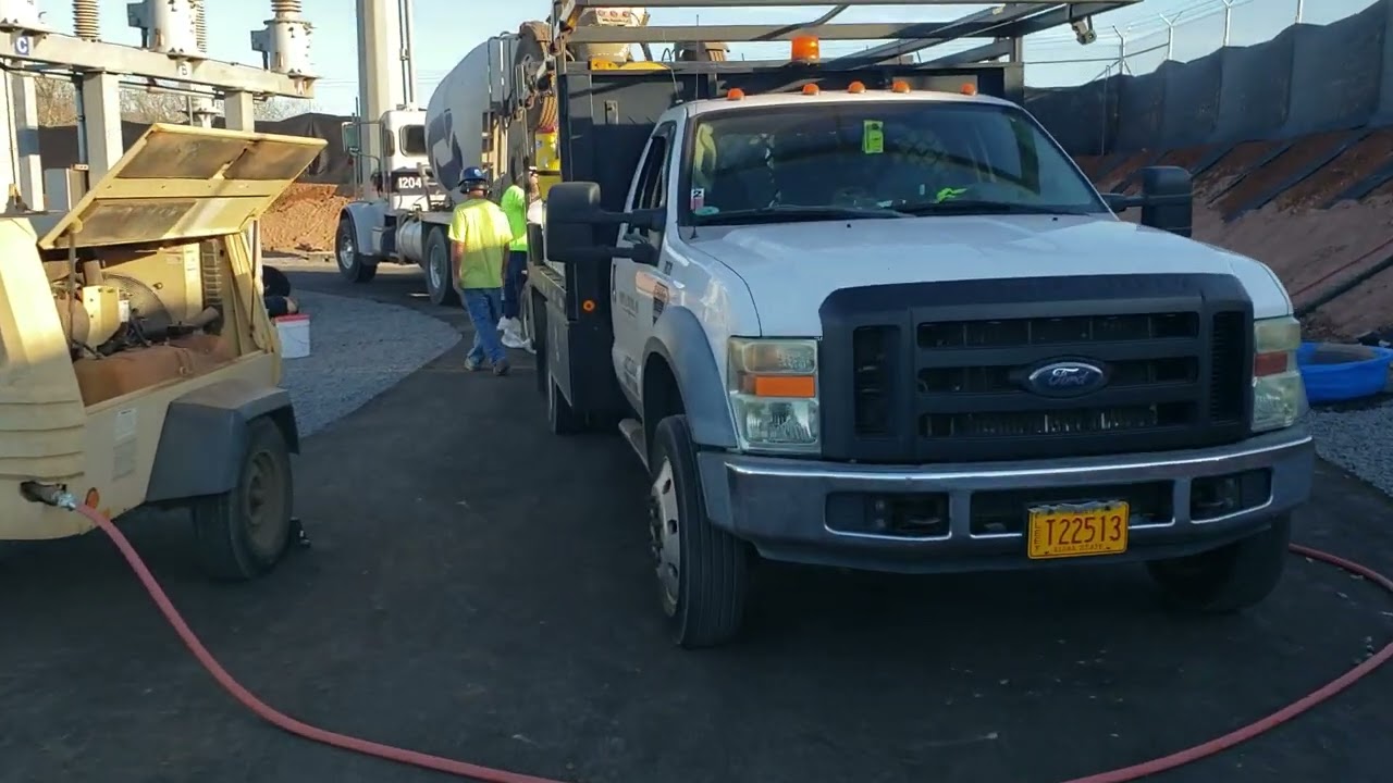 Reinert XR536 Shotcrete Pump on Maui Hawaii at a Substation with Hawaiian Cement delivering.