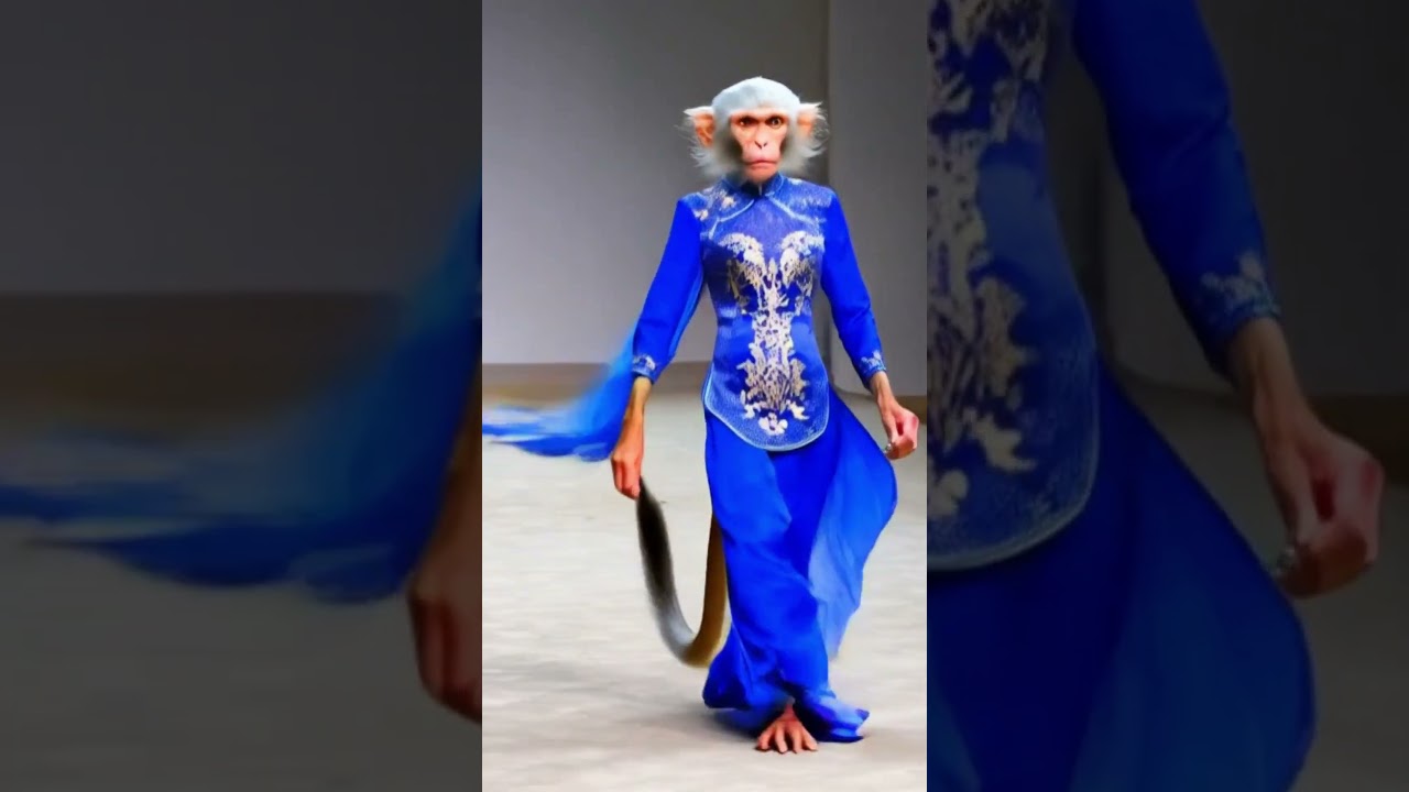 Part 4 | Monkey Rampwalk in Silk Dress | Funny Monkey Fashion Show #monkey #funnymonkeyvideo #monky