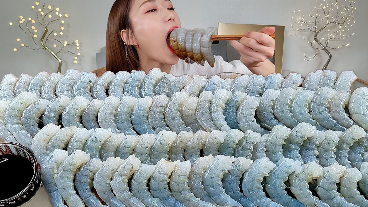 ASMR 탱글탱글 생새우 85마리 손질3시간 먹는데15분😏 순삭 리얼먹방 I'll try 85 chewy raw shrimp MUKBANG