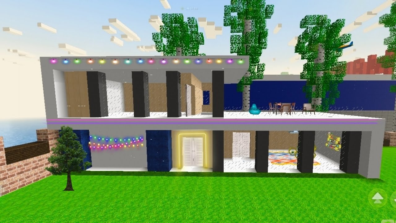 I made a beautiful modern house in party craft game