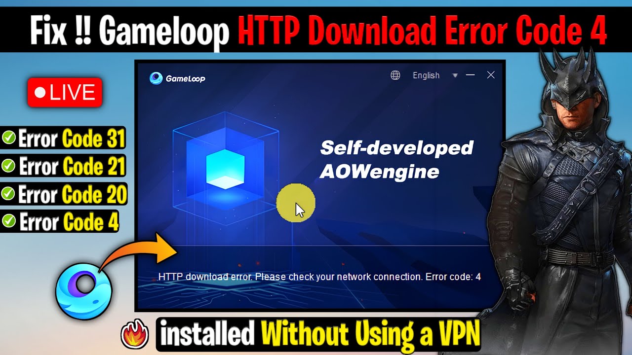 How to Fix Gameloop HTTP Download Error Code 4, 20, 21, 30, 31 | Gameloop Not Installing Error Code