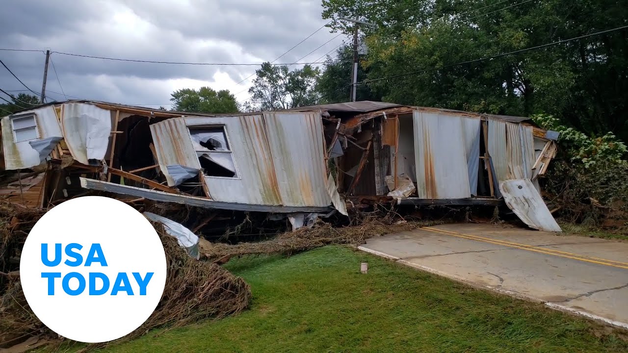 Swannanoa, NC trailer houses block roads in flooding aftermath | USA TODAY