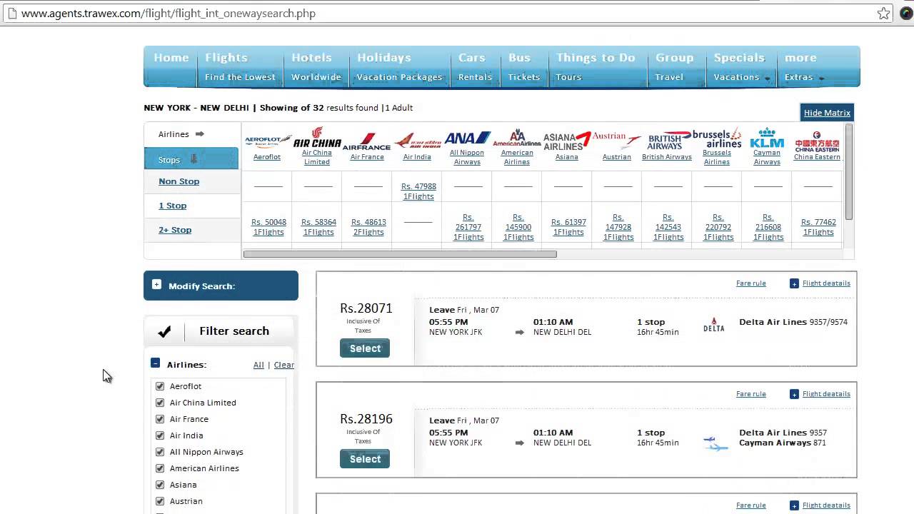 Flight Search Engine Demo - Flight Booking Online Demo - Online Reservation System Demo