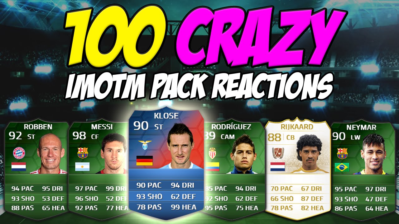 FIFA 14 - 100 Crazy, Insane, Lucky & Funny iMOTM Live Pack Reactions Ft. iMOTM Messi, Klose & more!