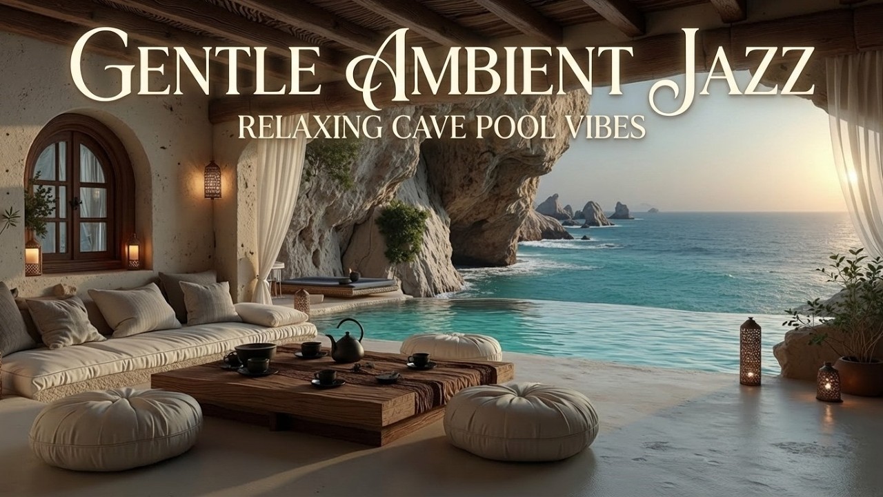 Gentle Ambient Jazz Music ~ Relaxing Sunset Jazz Music & Seaside Jazz Lounge for Studying