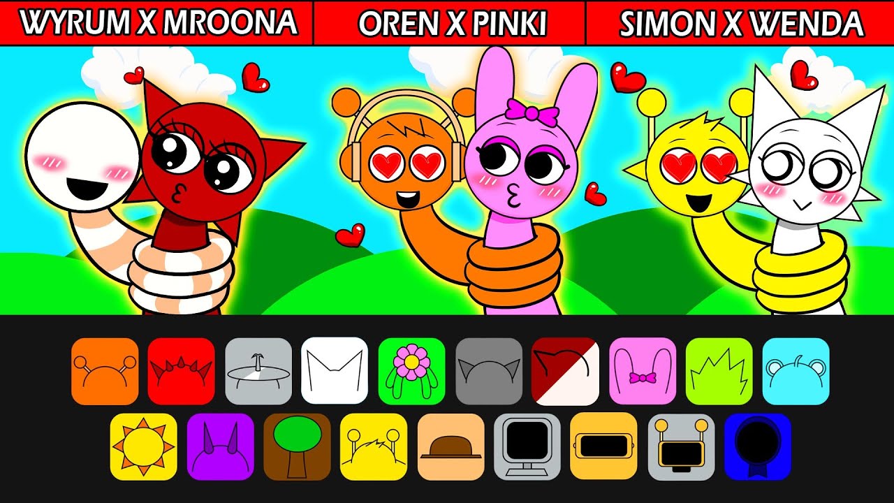 💥Paper DIY💥 Three Sprunki Couples: WHO IS THE MOST ROMANTIC? 💕 Oren x Pinki & Simon x Wenda