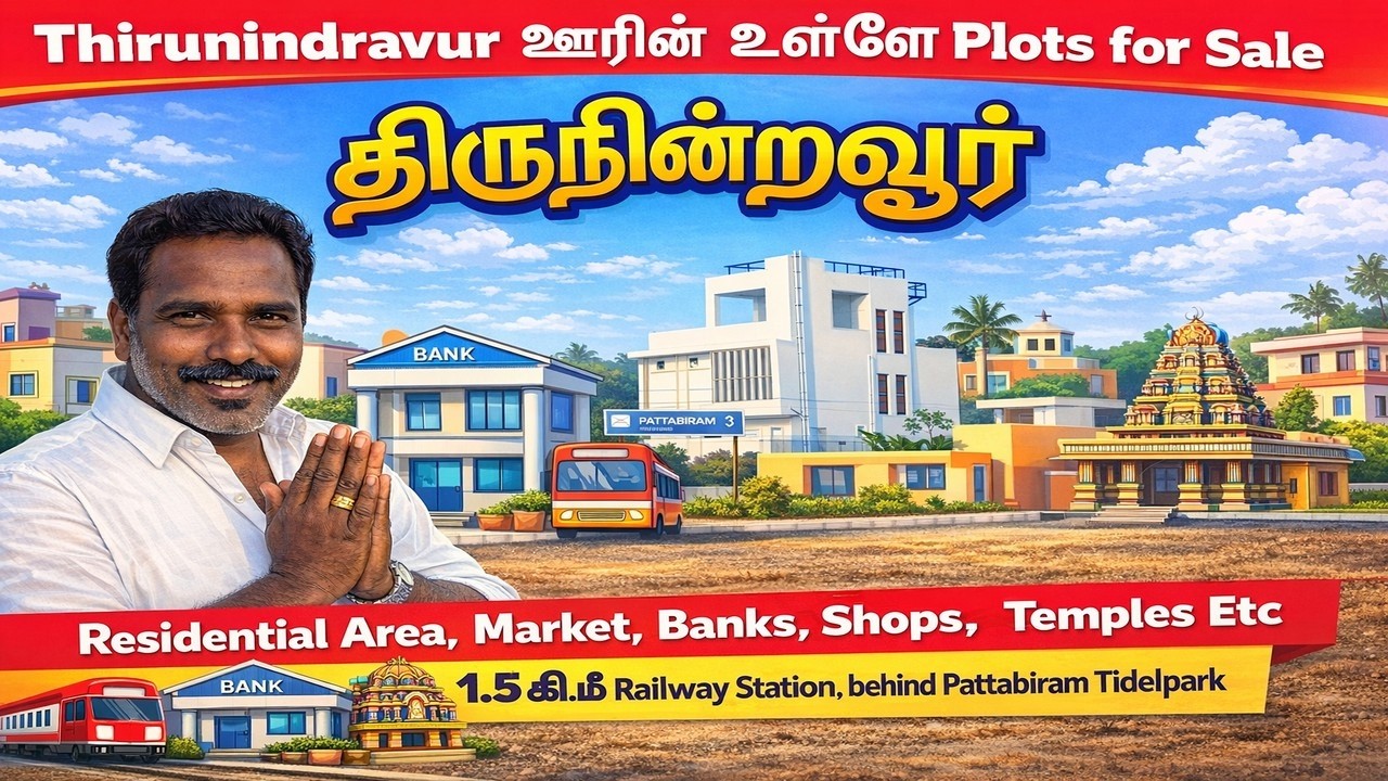 Thirunindravur ஊரின் உள்ளே Plots for sale | சுத்தி வீடுகள் | 1.5KM Railway | Low budget plots