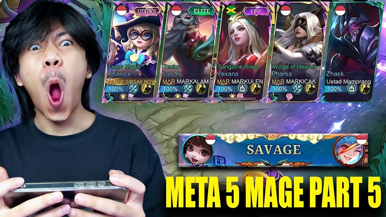 META 5 MAGE PART 5 BERSAMA SQUAD MAR BERUJUNG SAPAG - Mobile legends