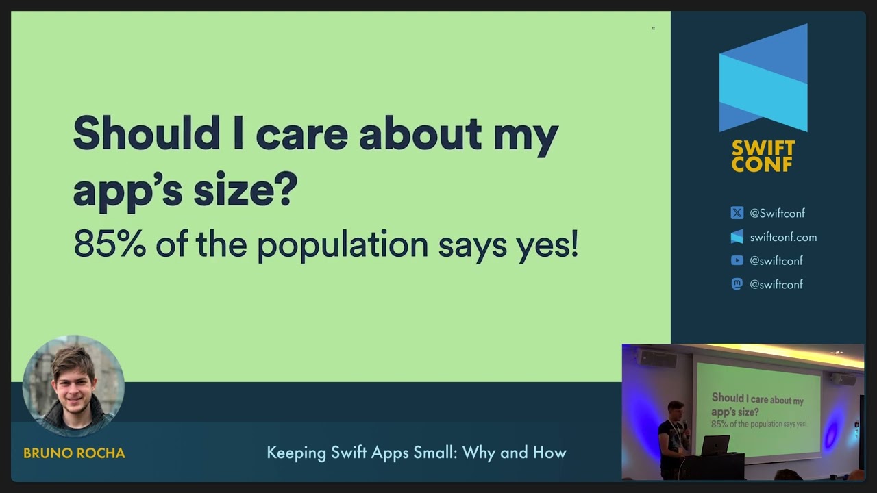 SwiftConf 2023 – Bruno Rocha: Keeping Swift Apps Small: Why and How