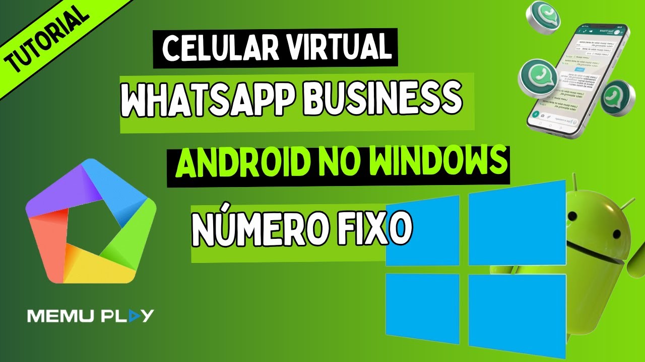 CELULAR VIRTUAL COM MEMU PLAY + COMO INSTALAR WHATSAPP BUSINESS COM NÚMERO FIXO