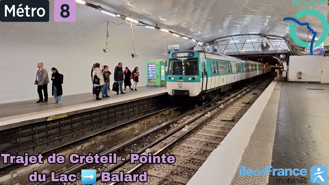Ⓜ️🚈Métro 8 (RATP) : Trajet à bord d'un MF77 RATP N⁰034G (Toute la ligne) #ratp #idfm