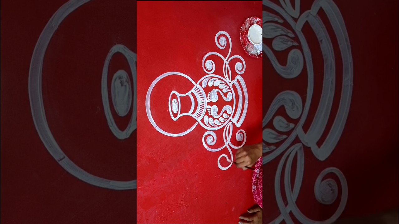 Ghot alpona design for beginners #ytshorts #alponadesign #rangoli #muggulu #shorts