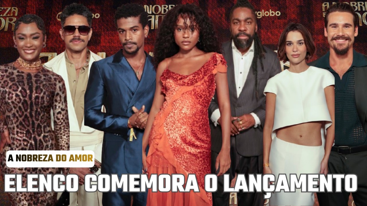Elenco de A Nobreza do Amor, nova novela das 6 da Globo, na festa de lançamento.