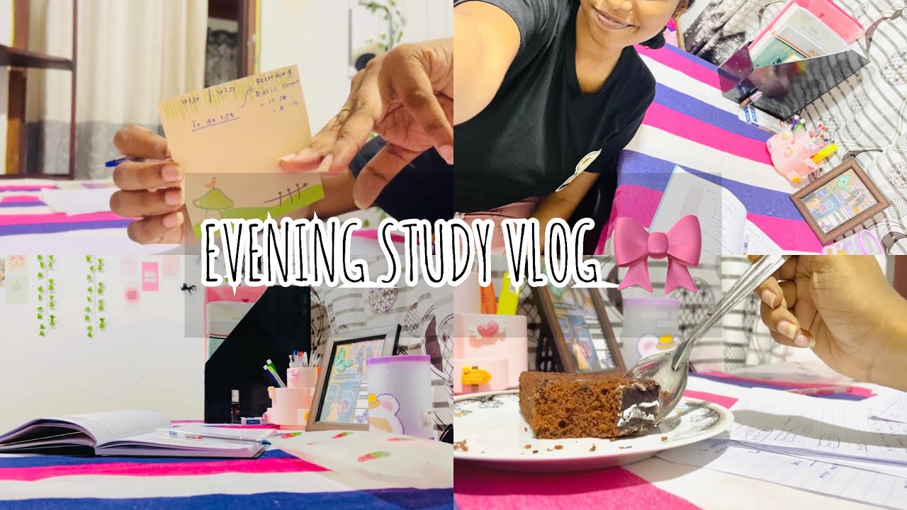 Evening Study Vlog 📚🎀| ගොඩගැහුනු recordings 🥲👎| To do list එකට වැඩ කරමු 🥹💓 #studyvlog 