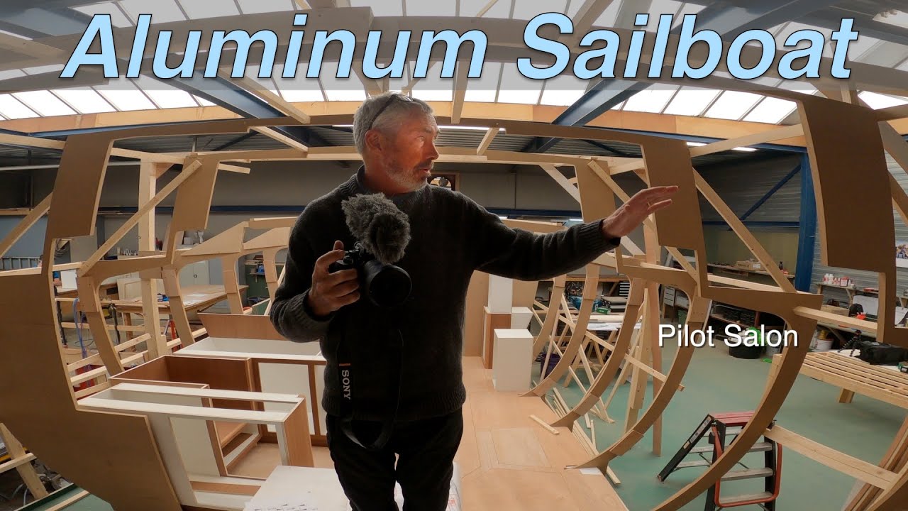 Boat Tour! ALUMINUM Sailboat Pt 15 - INTERIOR Layout Enksail Orion 49 | LEWMAR Factory Tour | EP 236