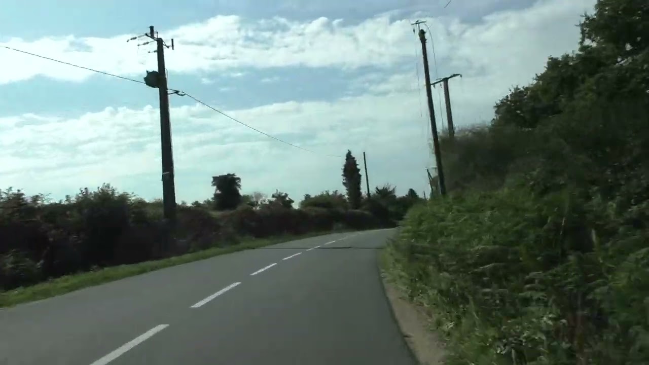 Driving From 22160 Le Croissant To 22110 Kergrist Moëlou, Côtes d'Armor, Brittany, France