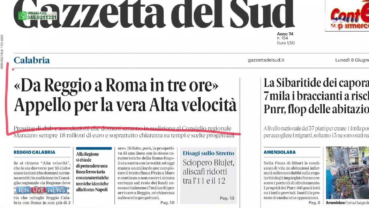 TEN live NEWS 08 giugno 2026