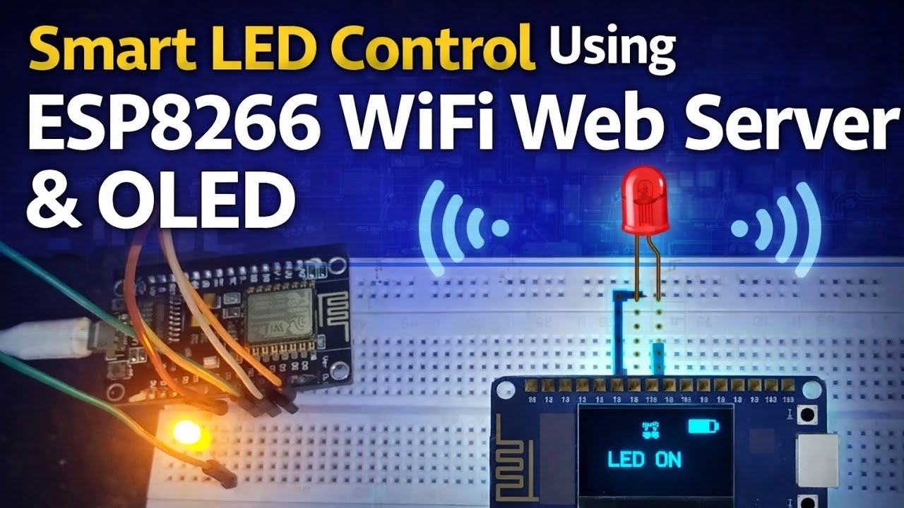 Smart LED Control Using ESP8266 WiFi Web Server & OLED