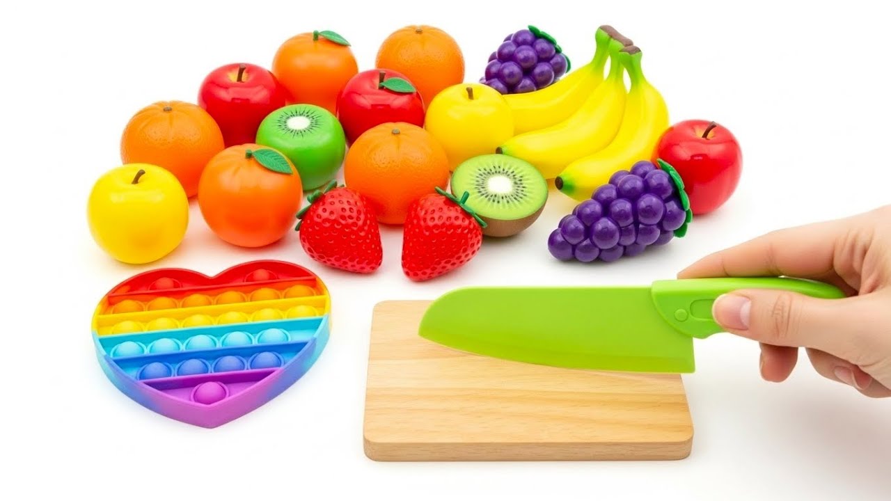 ASMRカットフルーツ 果物を切る音 野菜を切る音 おもちゃの果物 asmr relaxing cutting fruits-satisfying