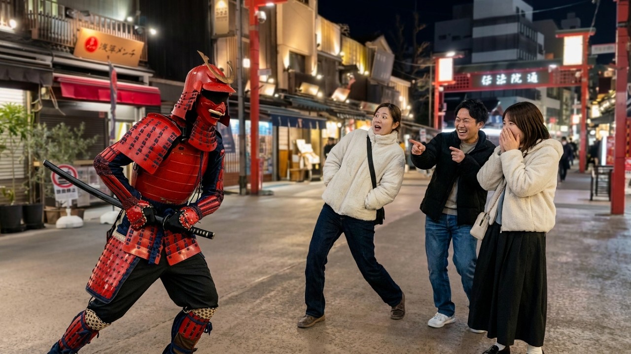SAMURAI PRANK in JAPAN🥷🇯🇵 samurai statue prank makes people smile