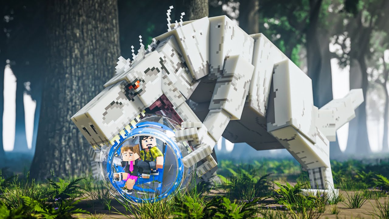 FUJA DO INDOMINUS REX NO MINECRAFT - ACAMPAMENTO JURASSIC WORLD #2