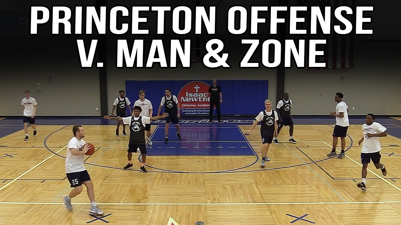 How To Use The Princeton Basketball Offense V Man & Zone | 2 Princeton Chin Series Plays