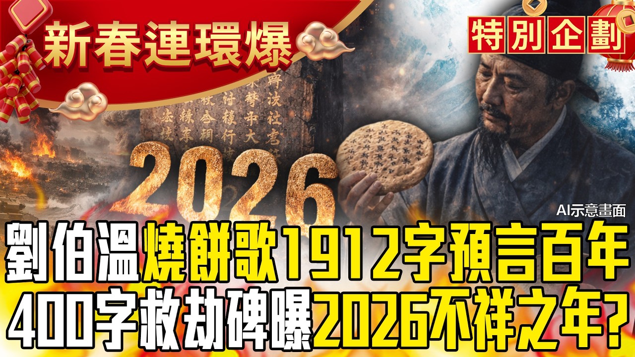 劉伯溫《燒餅歌》1912字預言未來百年？！「天災＋戰爭不斷」救劫碑曝2026不祥之年？！【57爆新聞 萬象搜奇】@57爆新聞