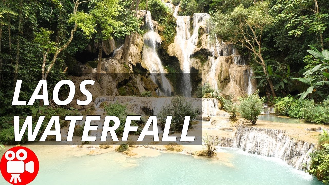 【4K】Kuang Si Waterfall in Luang Prabang Laos 2018