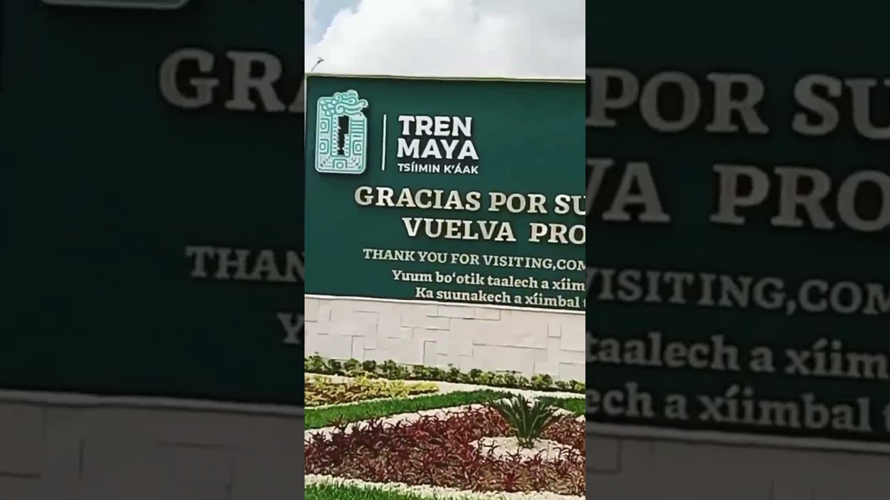 La entrada del paradero del tren maya de Puerto Morelos Quintana Roo M&eacute;xico