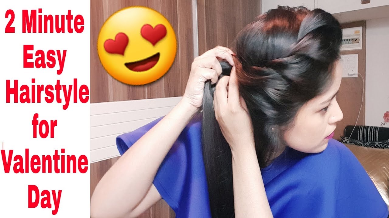 2 Minutes Easy Hairstyles for Valentine Day|5 Quick and Easy Heatless Hairstyle| Be Natural