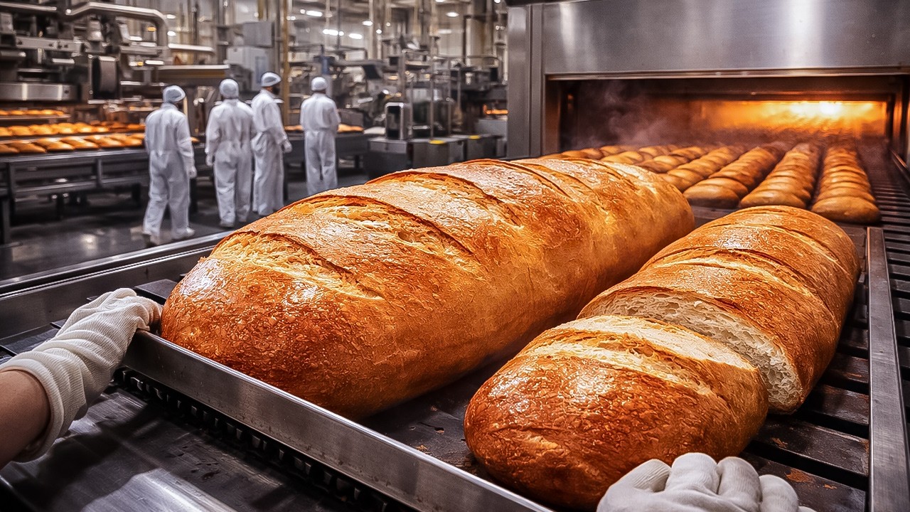Inside a Massive Bread Factory – How Industrial Bread Is Made From Wheat to Loaf#TheFactoryNarrative