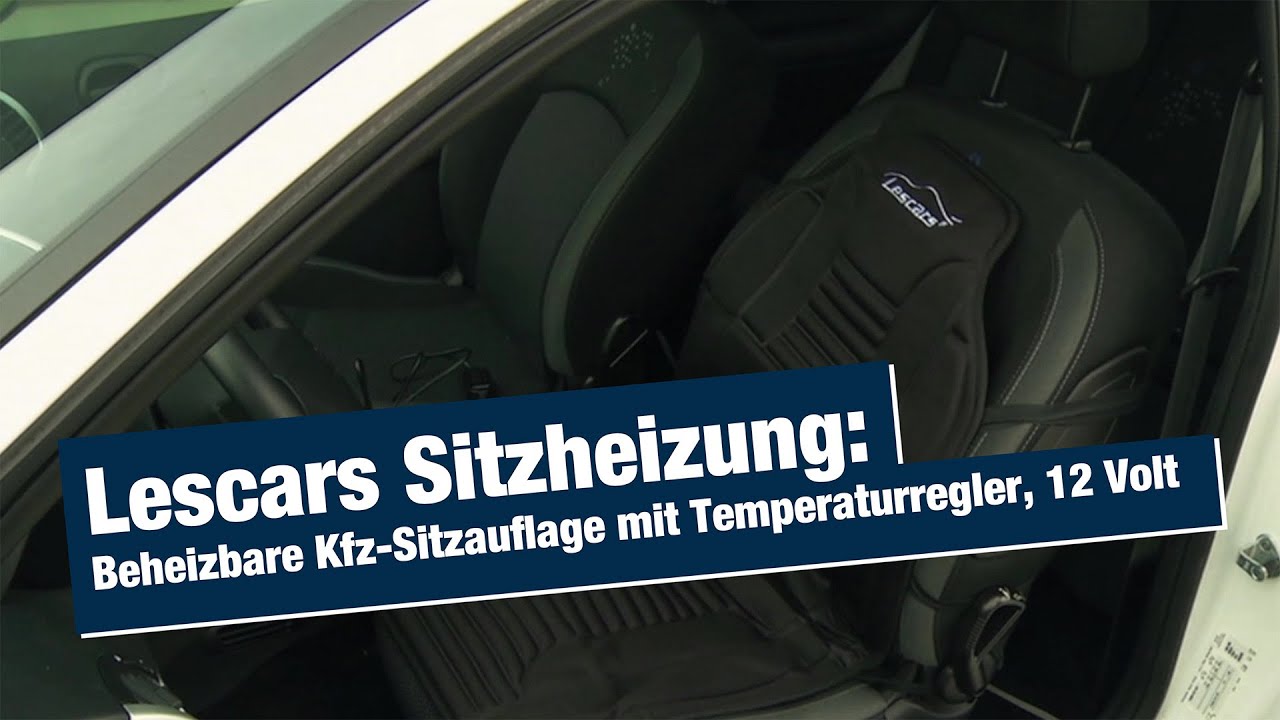 Lescars Sitzheizung: Beheizbare Kfz-Sitzauflage mit Temperaturregler, 12 Volt