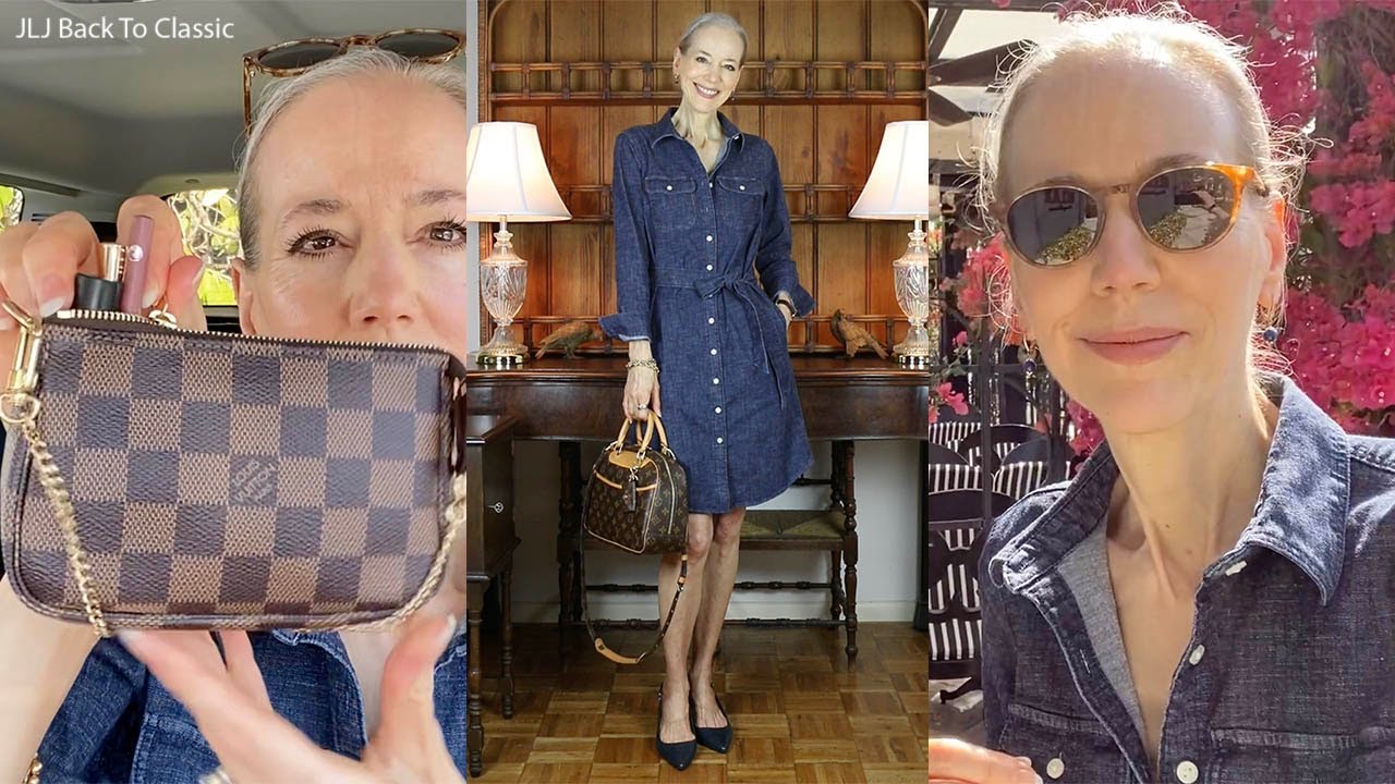 Vlog: SLGs in my Louis Vuitton Trouville; Denim Shirtdress OOTD; Lunch Campiello, Naples FL/Timeless