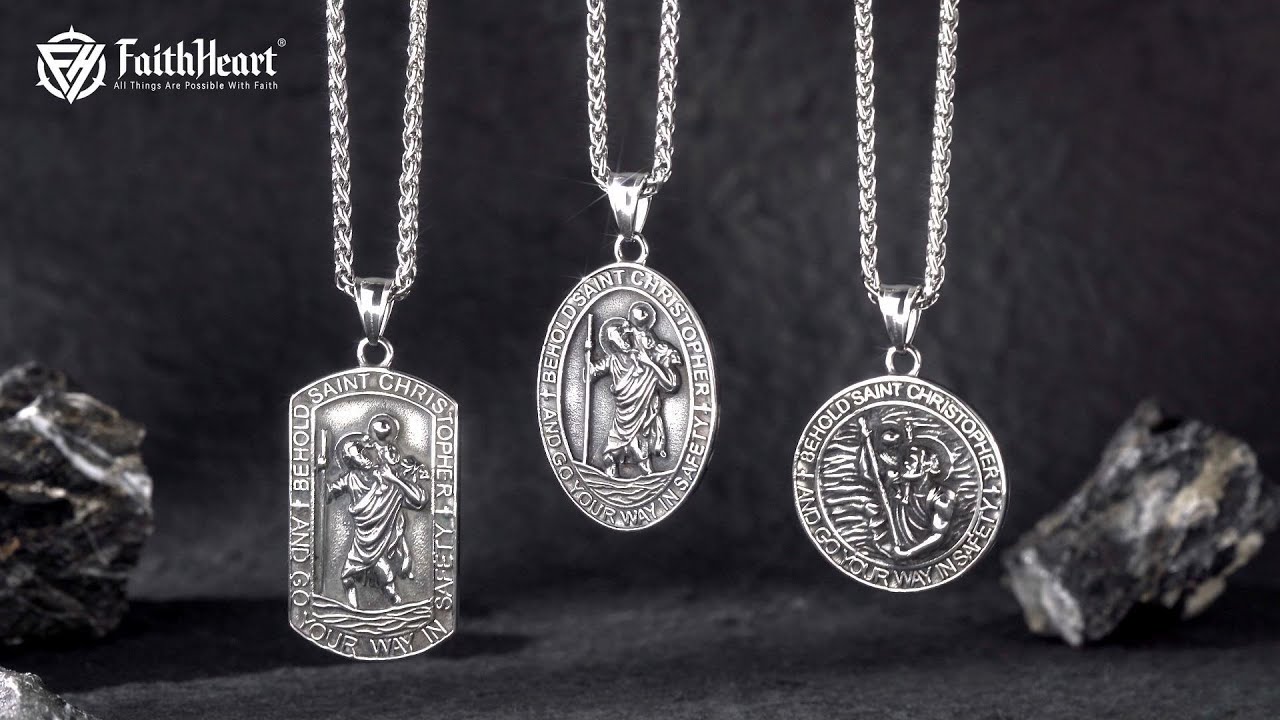 FaithHeart Catholic Saint Christopher Medal Pendant Collection