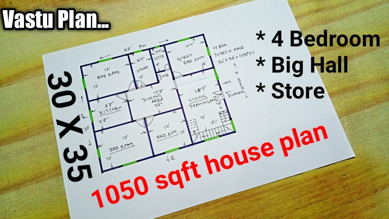 30 x 35 HOUSE DESIGN | 30 x 35 north facing house plans | 30 x 35 ghar ka naksha