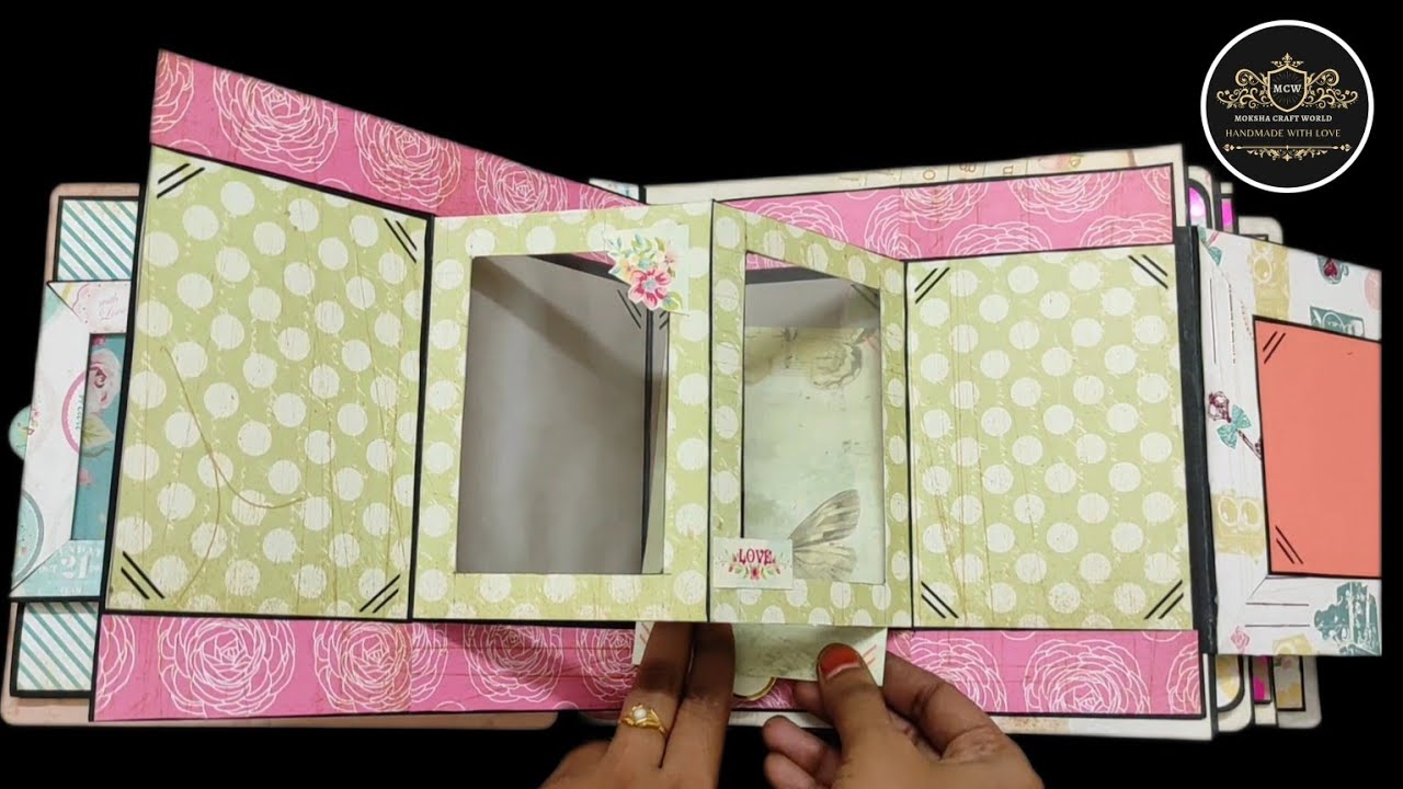 How to make cards for scrapbook | pop up frame card #tutorial #handmade #scrapbook #papercraft