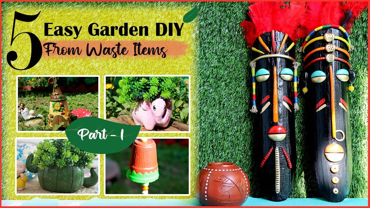 #wallputty 5 Amazing Garden DIYs from waste items (Part 1)  | Wall Putty Planter | Best out of waste