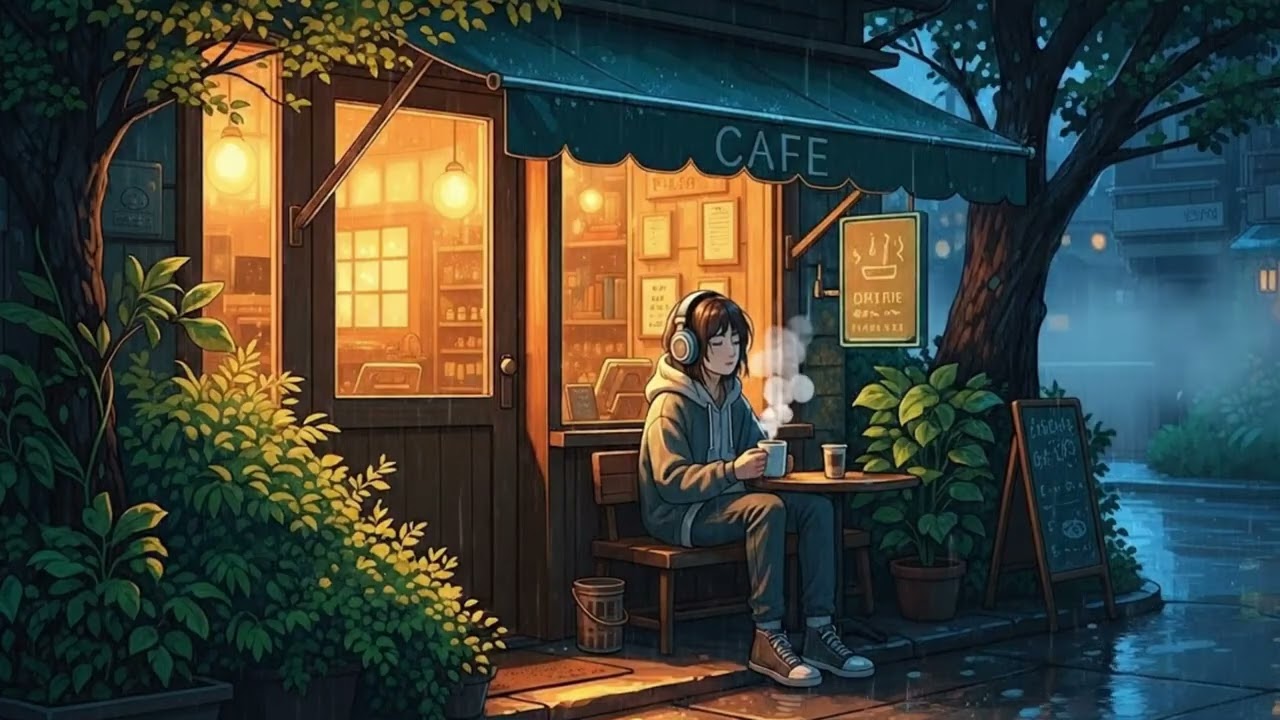 🎧 Rainy Day Coffee ☔ Cozy Chill Lo-Fi Hip Hop to Study, Relax & Work | Café Rain Vibes