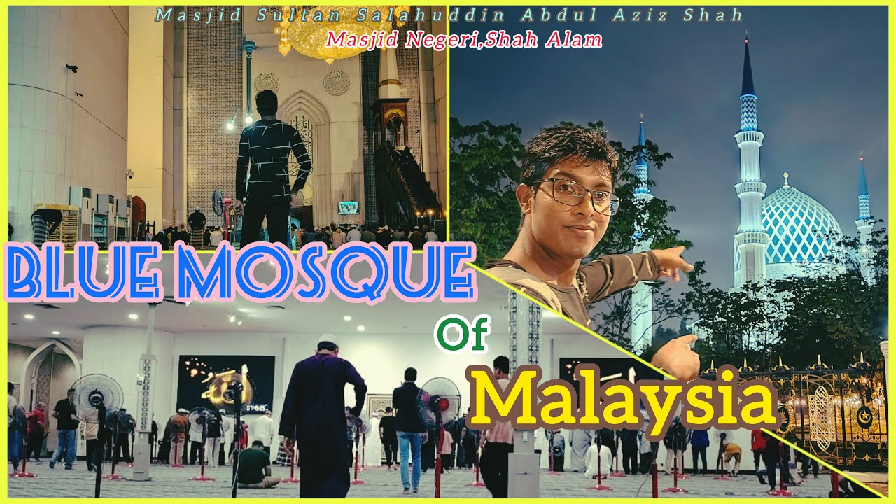Blue mosque in malaysia. Ramadan Iftar at Masjid Sultan Salahuddin Abdul Aziz Shah mosque.