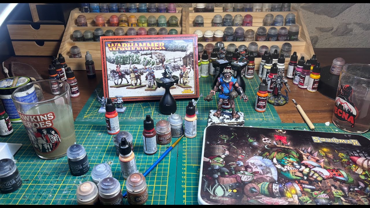 Gros Investissement Warhammer Aérographe et wet palette et peintures The Old World