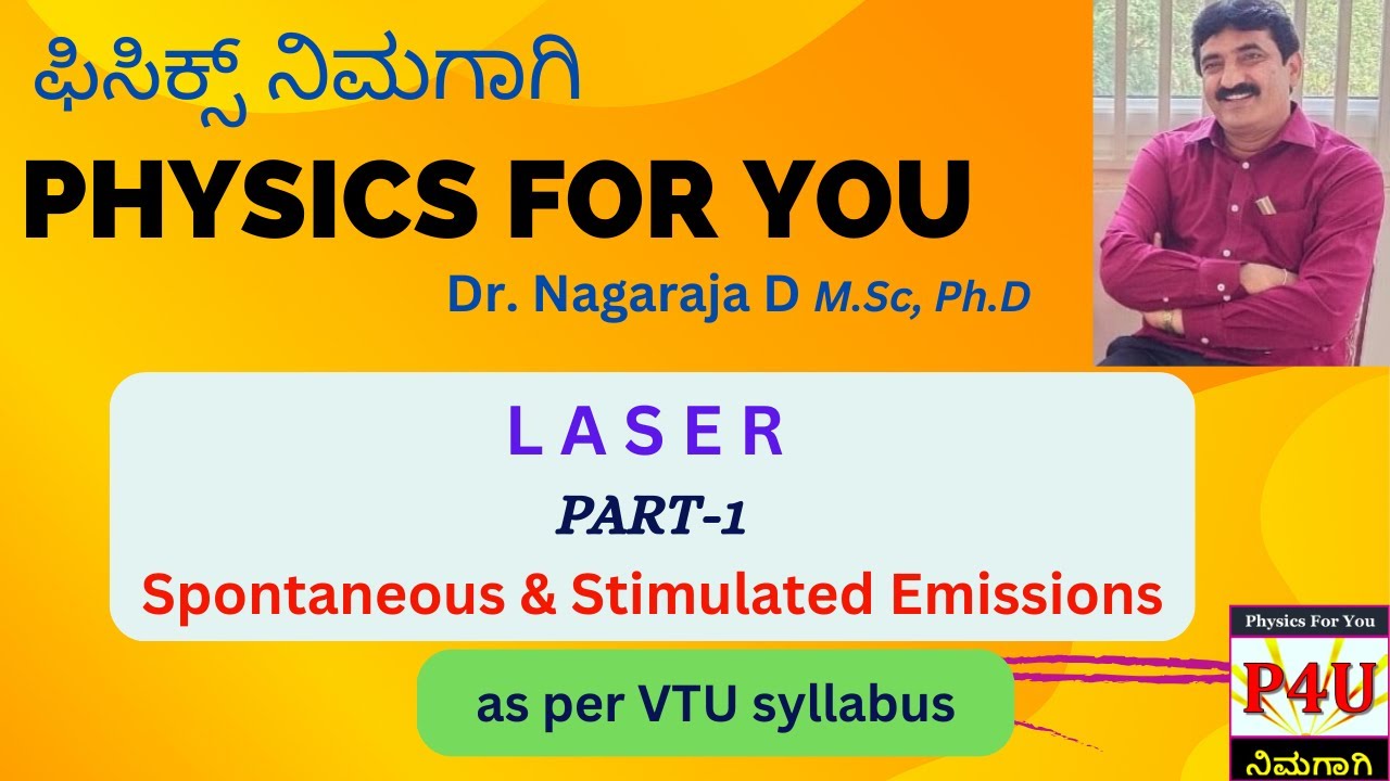 Characteristics of Laser, Interaction of Radiation with Matter-VTU Physics CSE stream