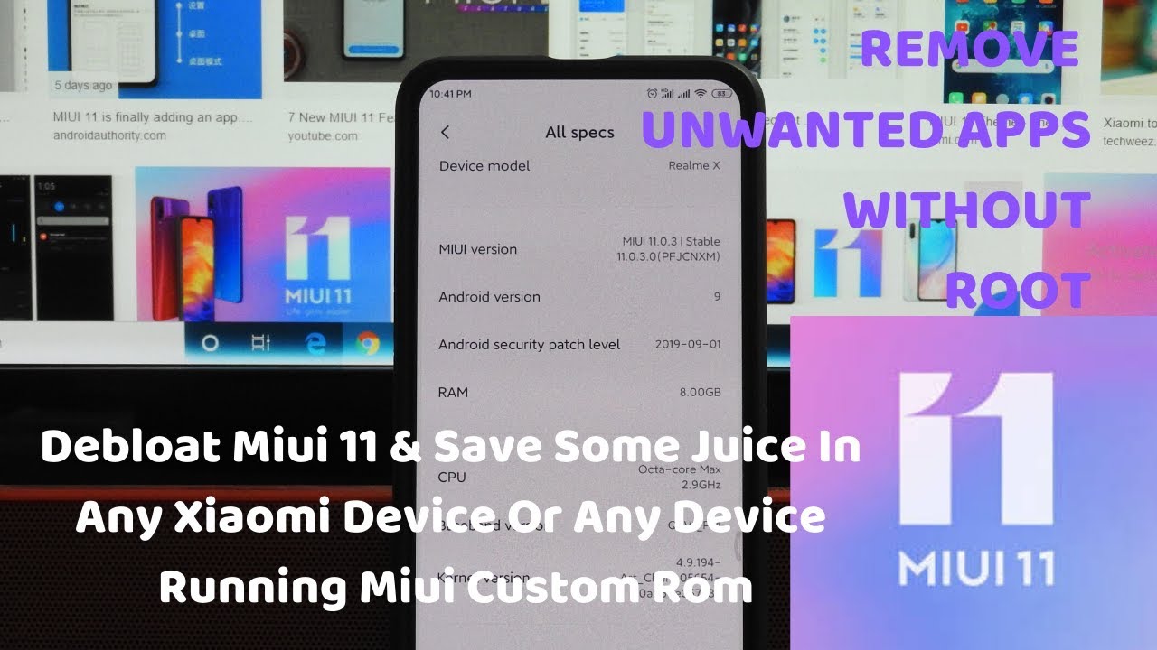 Debloat Realme X Miui 11.0.3 Custom ROM Remove Unwanted Chinese & Xiaomi Apps Without Root