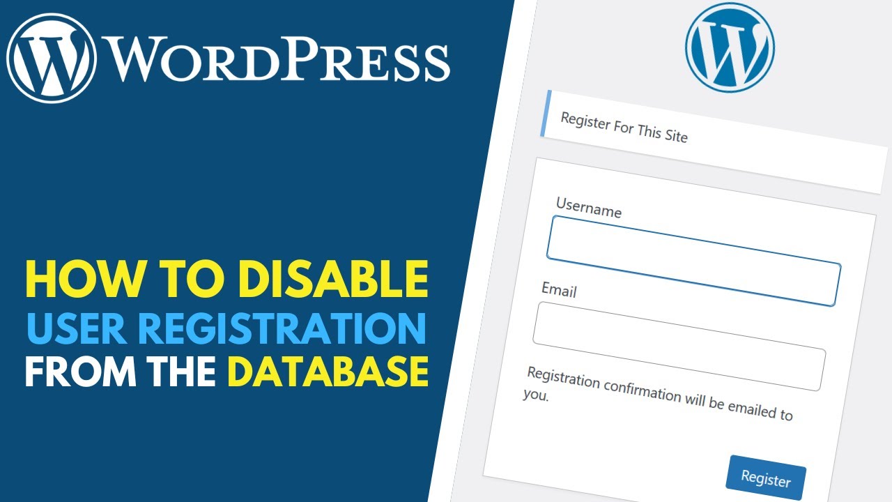 WordPress: How to Disable User Registration via Database (phpMyAdmin)