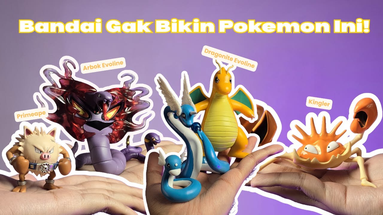 Pokémon Scale World yang Bandai Lupa Bikin 😱 Primeape, Arbok, Dratini & Kingler 1/20!